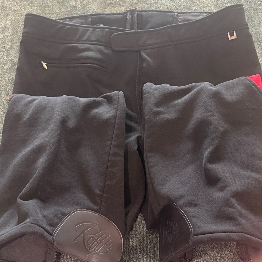 Black Roffe Ski Pants with Knee Patches